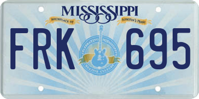 MS license plate FRK695