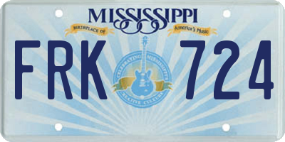 MS license plate FRK724