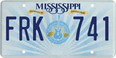 MS license plate FRK741