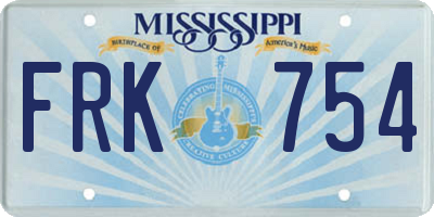 MS license plate FRK754
