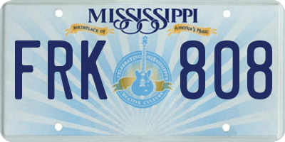 MS license plate FRK808