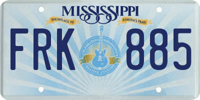 MS license plate FRK885