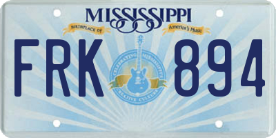 MS license plate FRK894