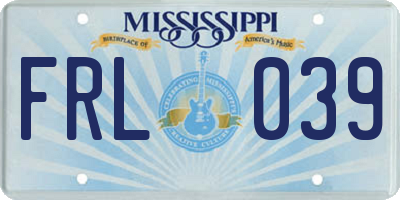 MS license plate FRL039