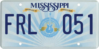 MS license plate FRL051