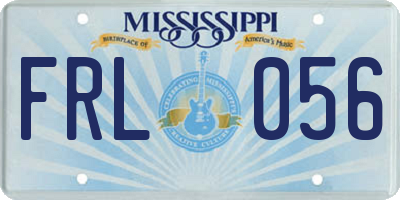 MS license plate FRL056