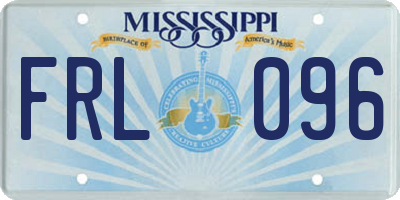 MS license plate FRL096
