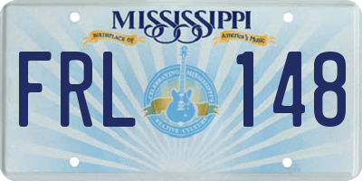 MS license plate FRL148