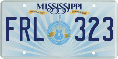 MS license plate FRL323