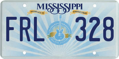 MS license plate FRL328