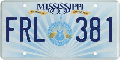 MS license plate FRL381