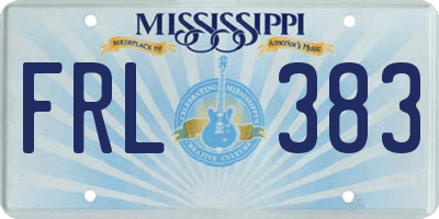 MS license plate FRL383
