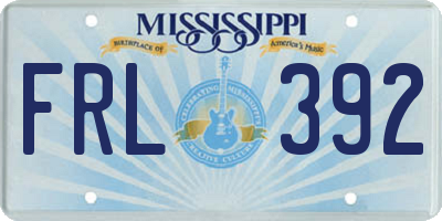 MS license plate FRL392