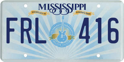 MS license plate FRL416