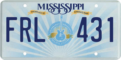 MS license plate FRL431