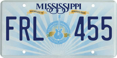 MS license plate FRL455