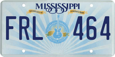 MS license plate FRL464