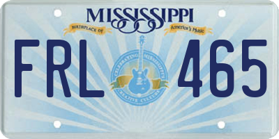 MS license plate FRL465
