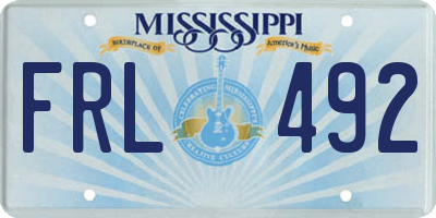MS license plate FRL492