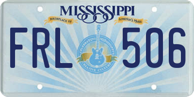 MS license plate FRL506