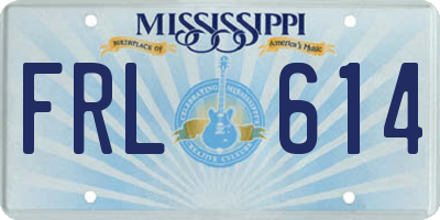 MS license plate FRL614