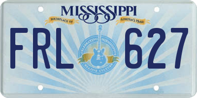 MS license plate FRL627