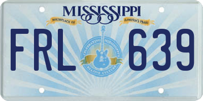 MS license plate FRL639
