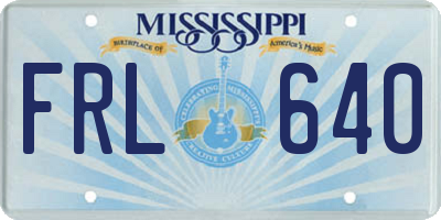 MS license plate FRL640