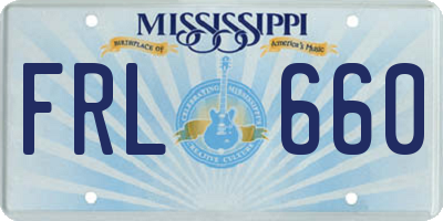 MS license plate FRL660