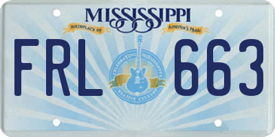MS license plate FRL663