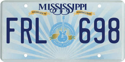 MS license plate FRL698