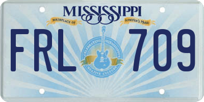 MS license plate FRL709