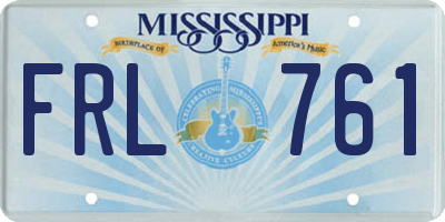 MS license plate FRL761