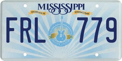 MS license plate FRL779