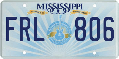 MS license plate FRL806
