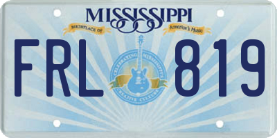 MS license plate FRL819