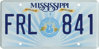 MS license plate FRL841