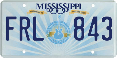 MS license plate FRL843