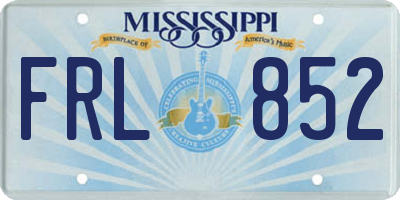 MS license plate FRL852