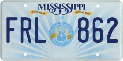 MS license plate FRL862