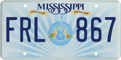 MS license plate FRL867
