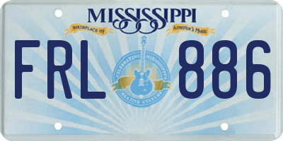 MS license plate FRL886