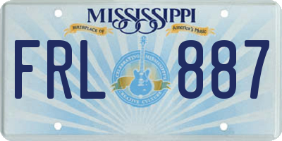 MS license plate FRL887