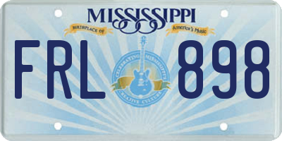 MS license plate FRL898