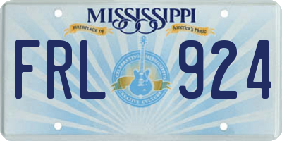 MS license plate FRL924