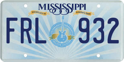 MS license plate FRL932