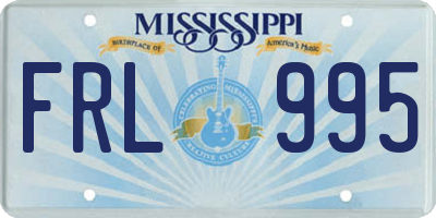 MS license plate FRL995