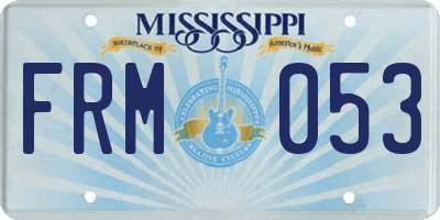 MS license plate FRM053