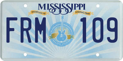 MS license plate FRM109