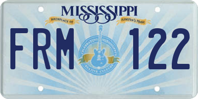 MS license plate FRM122